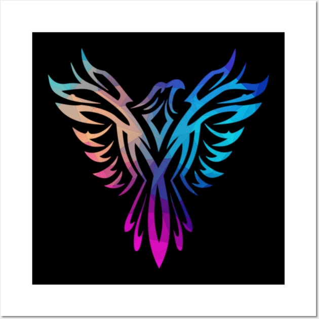 Stylish Colorful Polygon Pastels Phoenix Mythical Rising Born Again Wall Art by twizzler3b